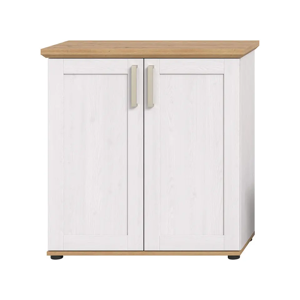 Hioshop Verona dressoir 2 deuren wit- eik decor