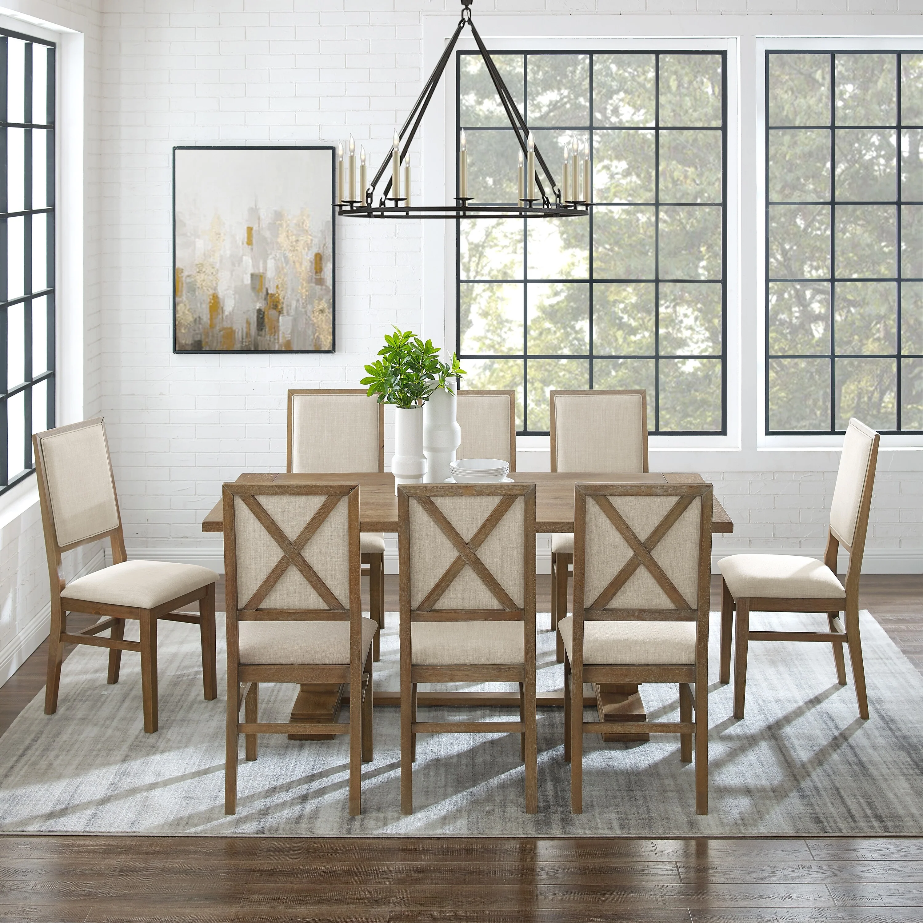 Crosley Joanna 9-piece Rustic Dining Set