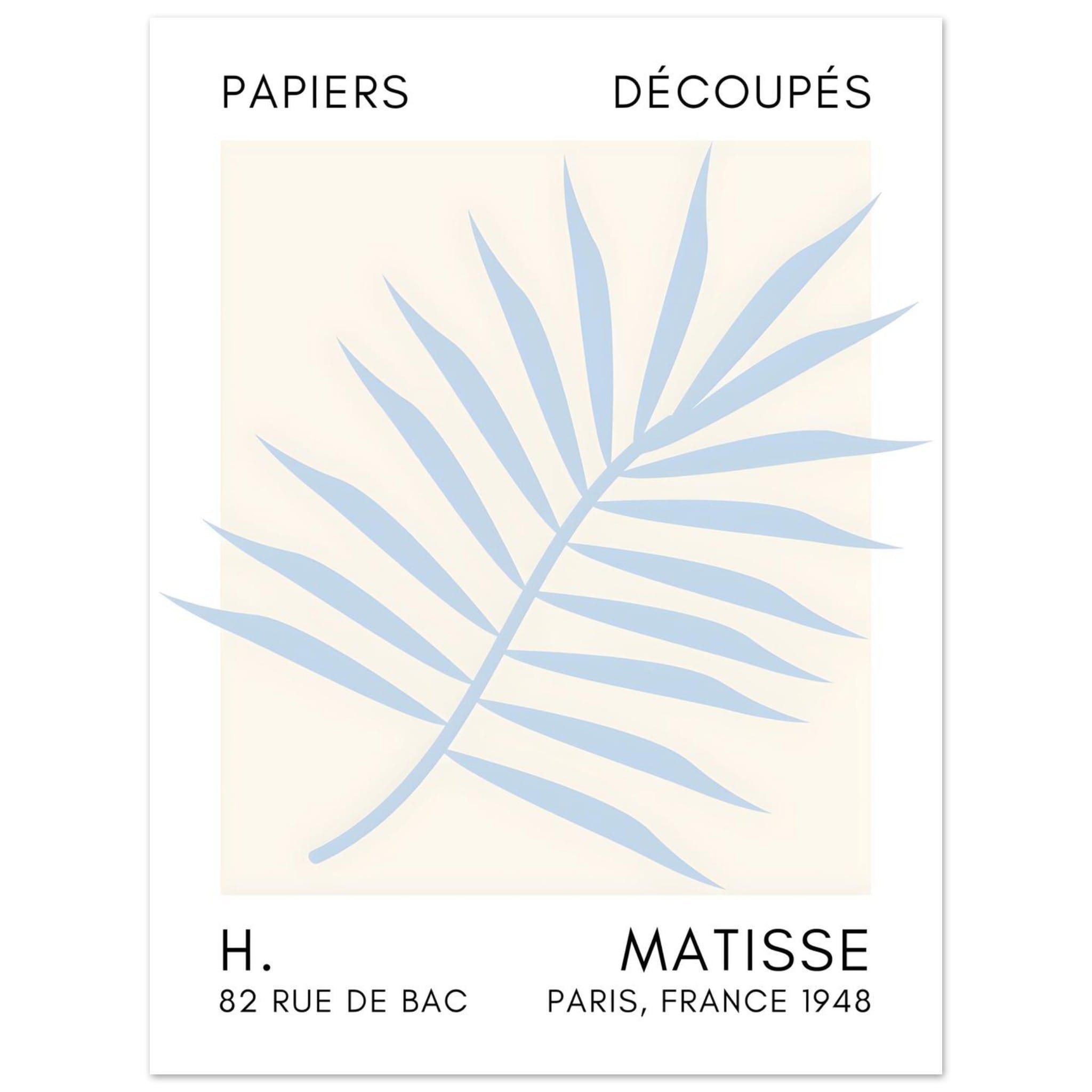 Artfulprints Poster Matisse – Floral reef light blue  - 30x40 cm - Blauw