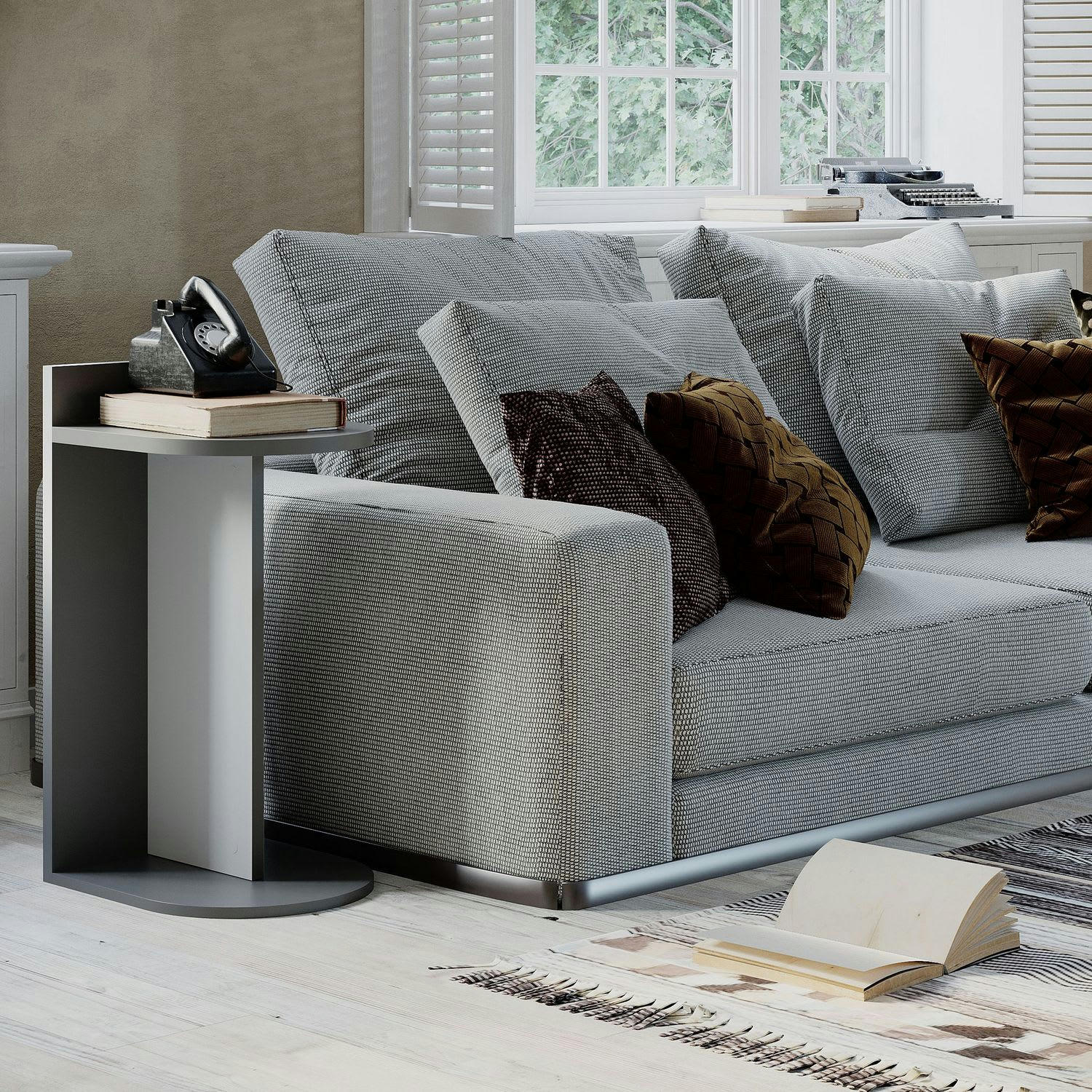 DOM - Bout de canapé dom gris