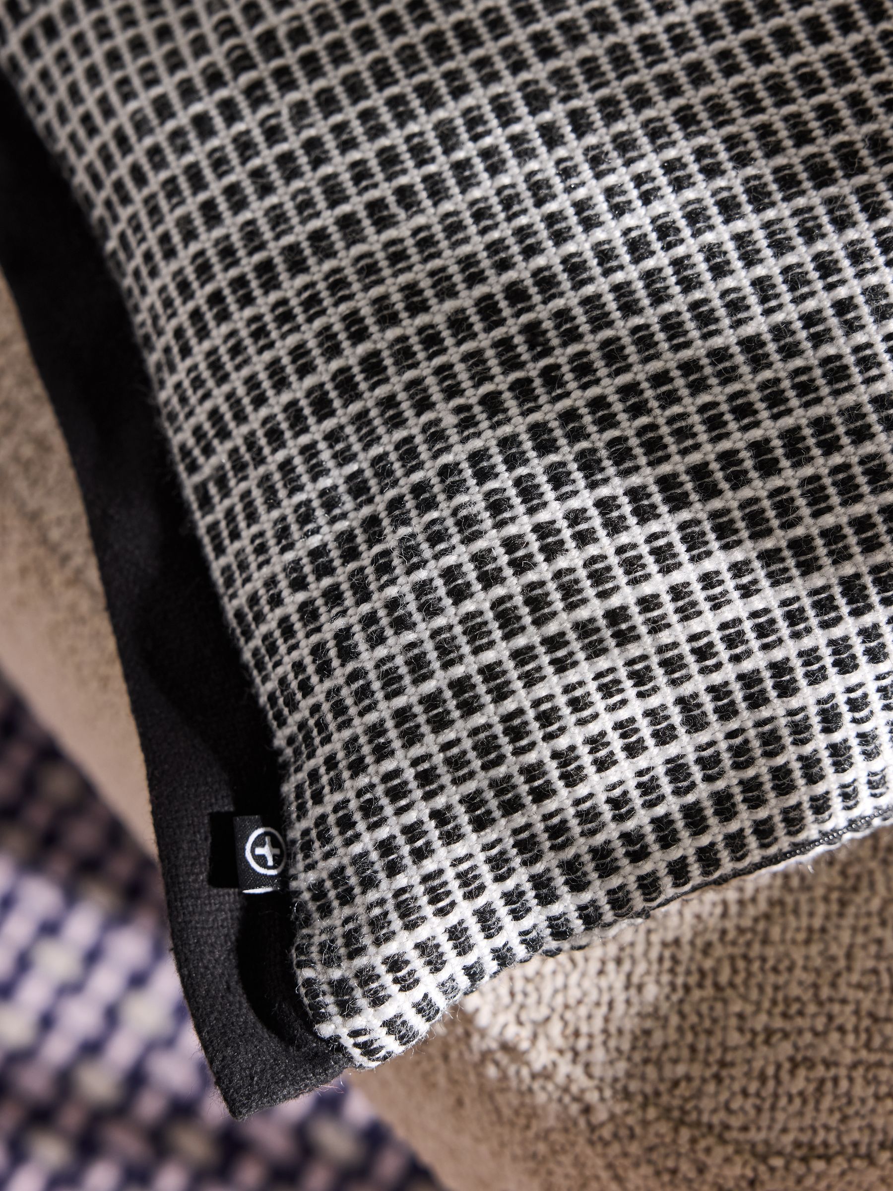Cady Woven Textured Cushion in Black