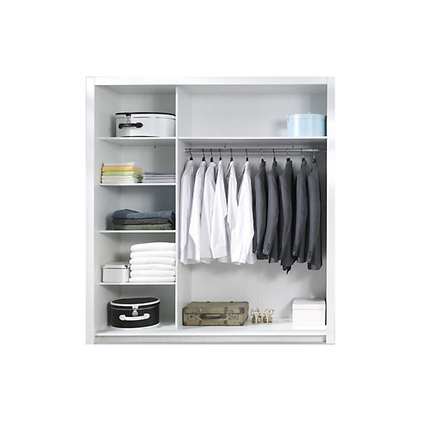 Armoire PANAREA 3 portes coulissantes avec miroirs LED 208x213x67 blanc brillant