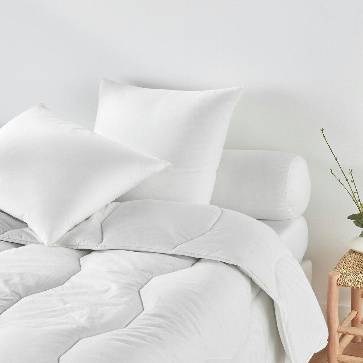 Oreiller ferme synthétique enveloppe coton bio