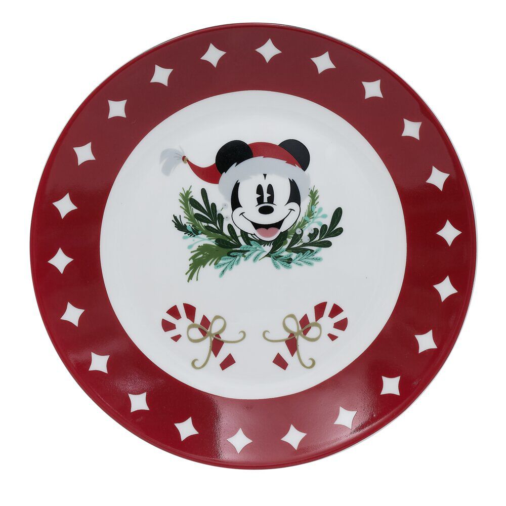 Lot de 4 assiettes dessert Disney Mickey porcelaine Ø19cm