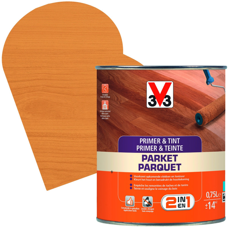 Primer & Teinte Parquet chêne moyen 0,75 L V33
