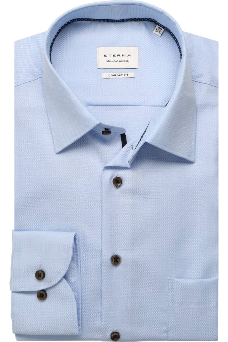 ETERNA Comfort Fit Hemd himmelblau, Strukturiert (super langer Arm)