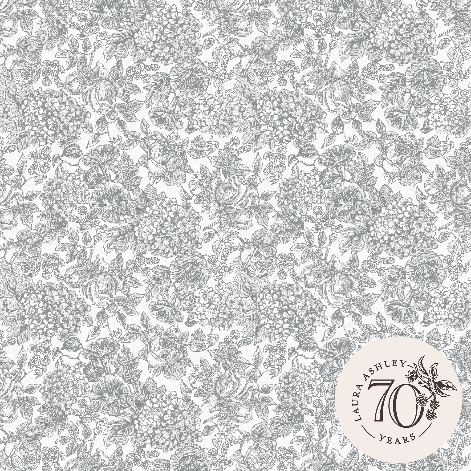 Laura Ashley Vliesbehang - Louise - Slate Grey - Grijs 10mx52cm