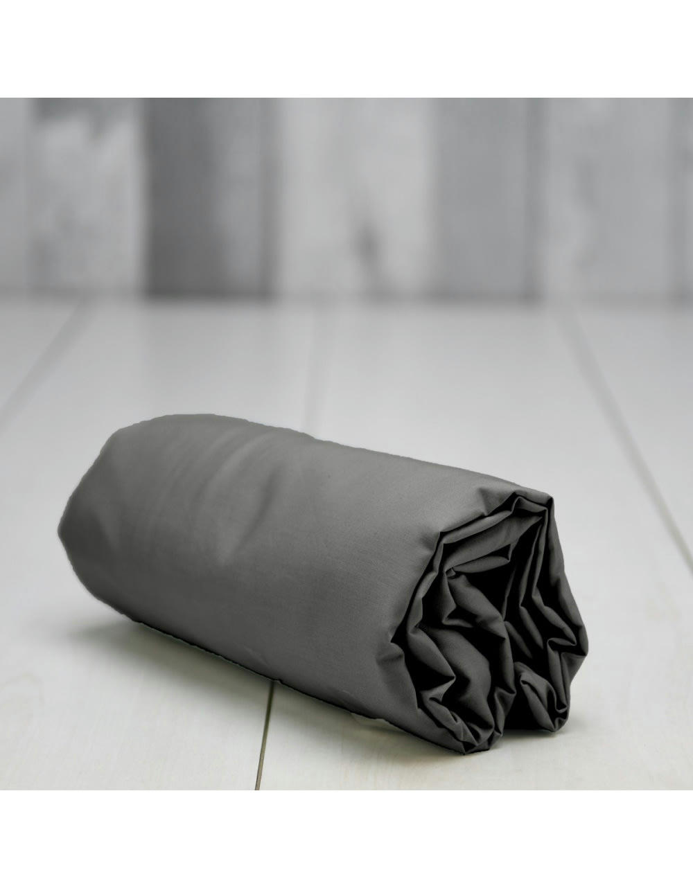 PRESTIGE - Drap housse satin de coton  120 fils/cm² gris silver 140x190 cm