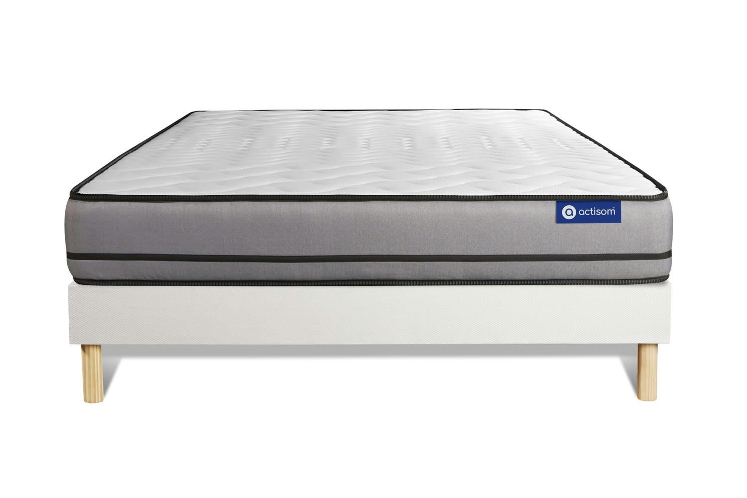 ACTIMEMO NIGHT - Ensemble 140x200 cm sommier kit blanc