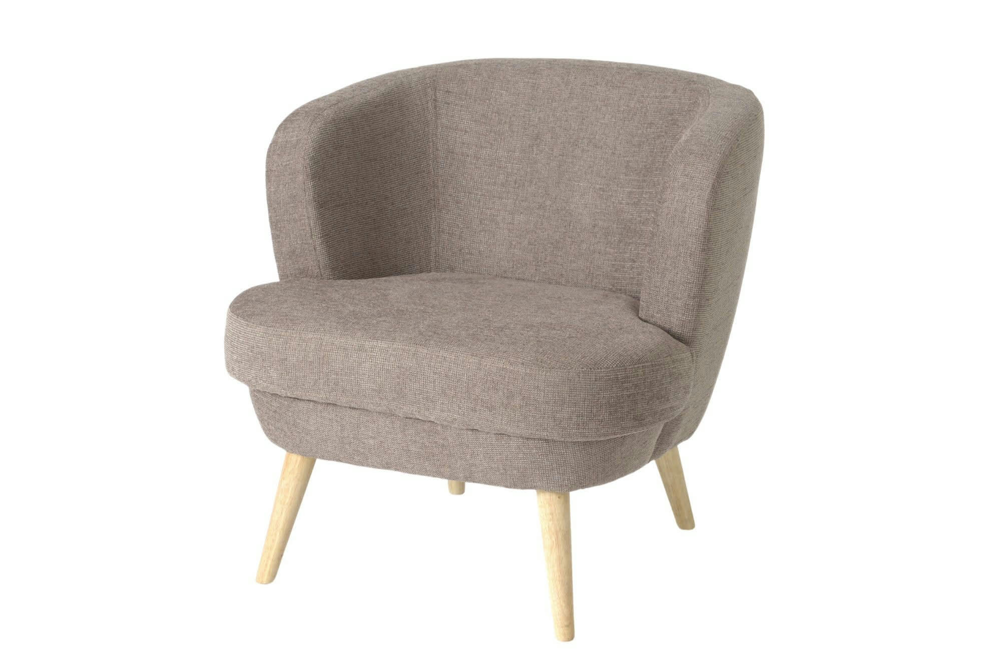 DAGOBERT - Fauteuil en tissu et pieds en bois clair