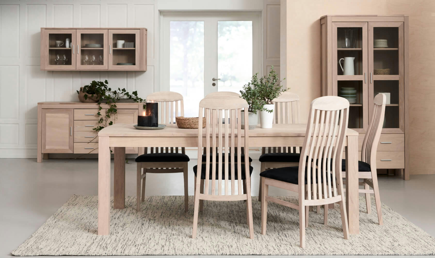 PARIS - Buffet 3 portes 4 tiroirs en chêne massif clair