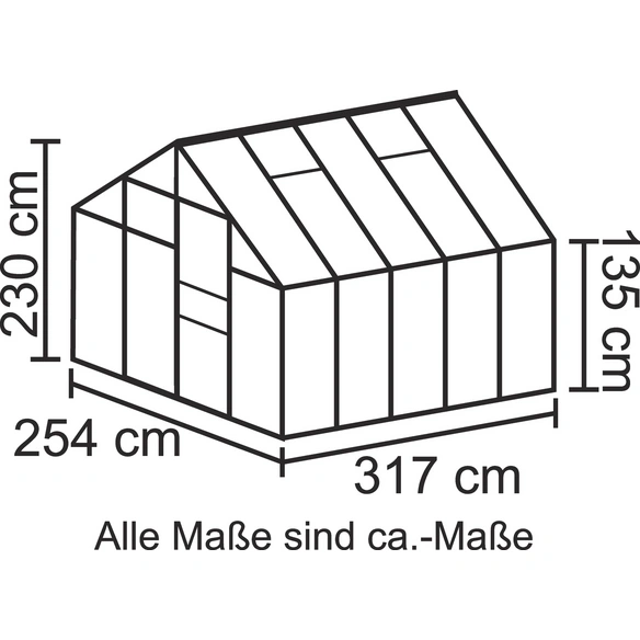 Gewächshaus »Merkur«, 8,3 m², Kunststoff/Aluminium, winterfest