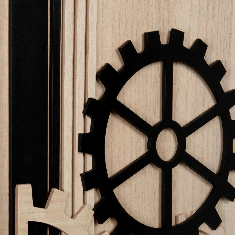 - Tableau décoratif à rouages noir et beige
