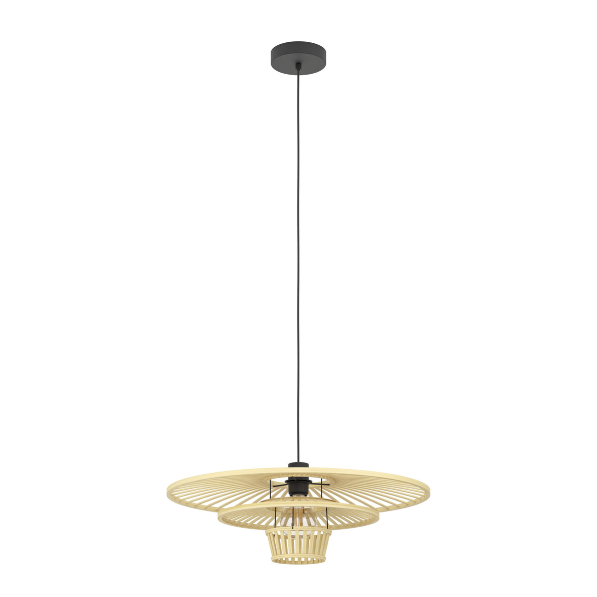EGLO hanglamp Lydney - e27 - ø 57 cm - zwart/bruin