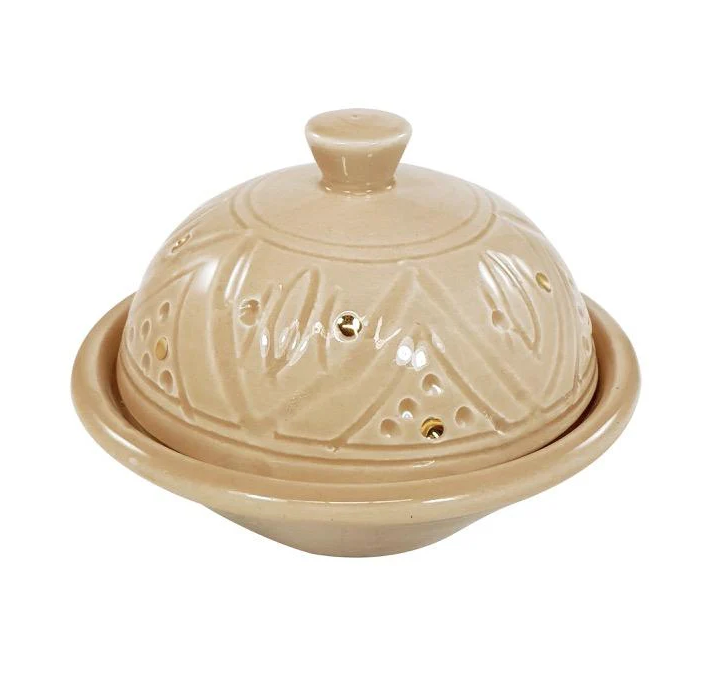 Chabi Chic Botervloot - Empreinte -zand/goud - keramiek - Ø 9 cm x H 10 cm