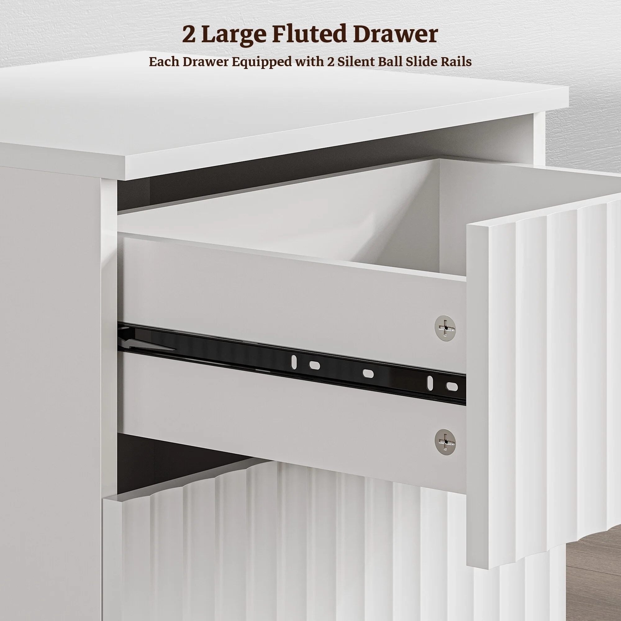 SICOTAS Urban Nightstand Wave Patterns With 2 Drawers