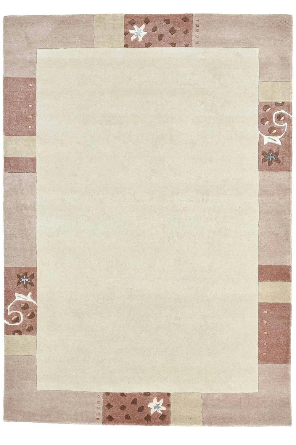 ROYAL GANGES - Tapis gabbeh floral en laine naturelle Beige 60x90 cm