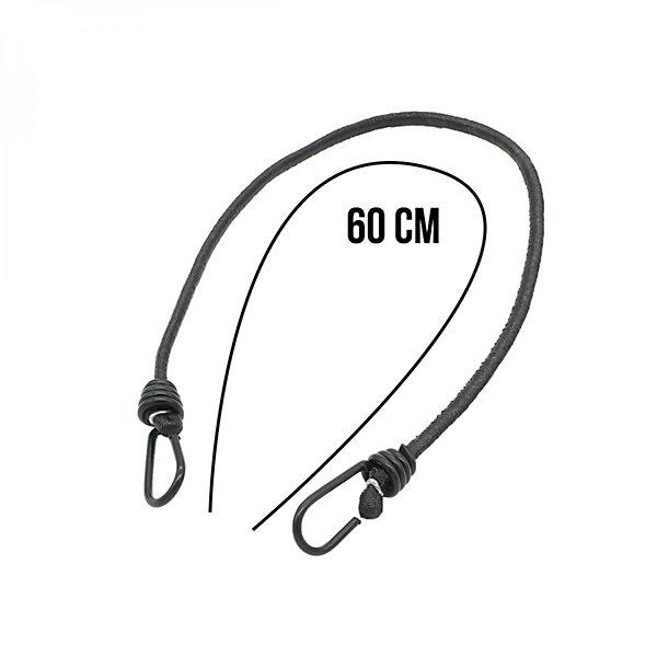 Lot de 10 tendeurs sandows élastiques avec 2 crochets - 60 cm - Noir - Linxor