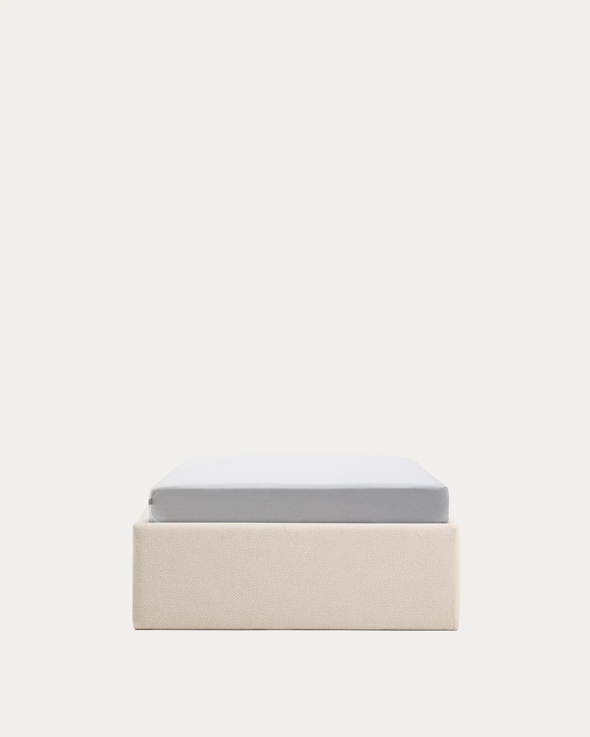 Nelzi ecru chenille side-opening ottoman bed base with removable cover for 90 x 200cm mattress FSC 100%