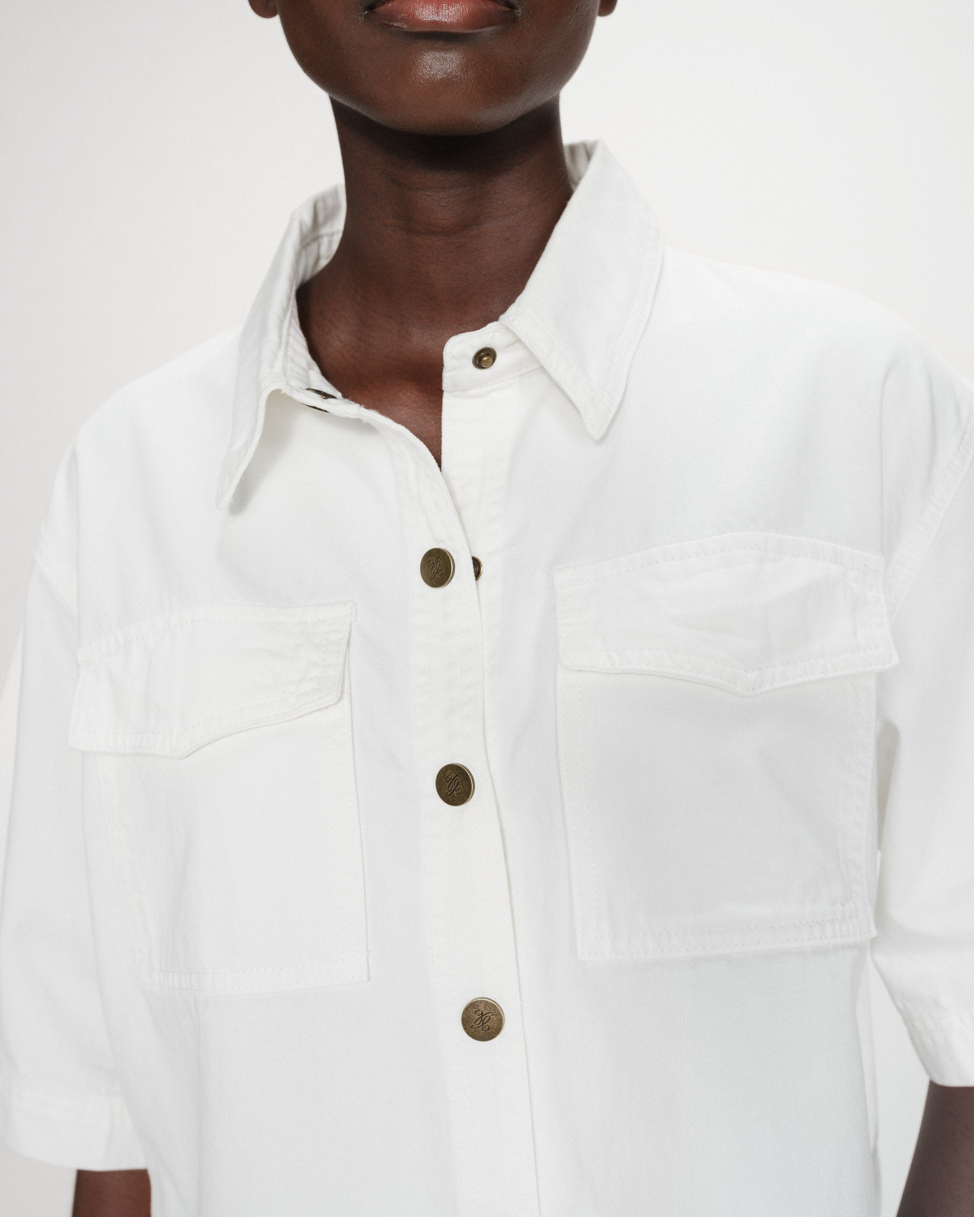 Chemise oversize en denim white Vita