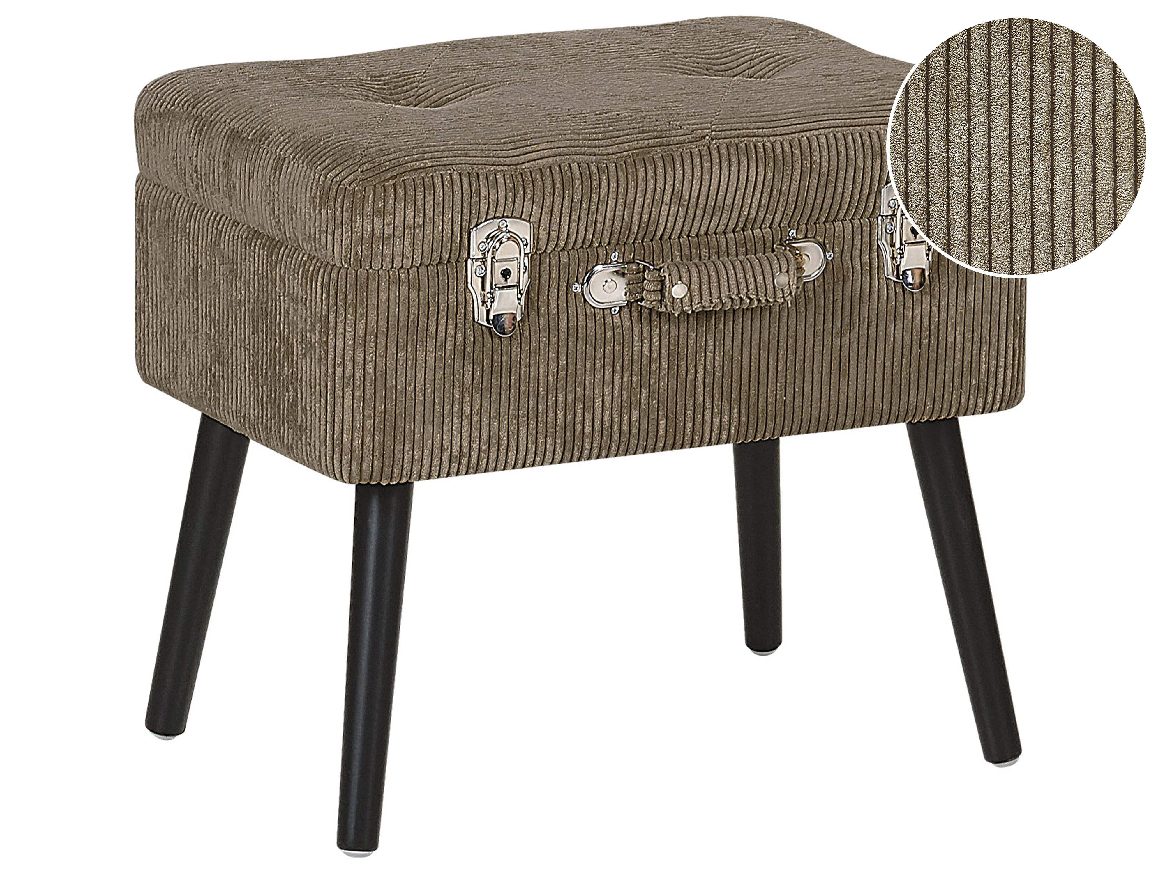 Storage Stool MALLARD Corduroy Light Brown