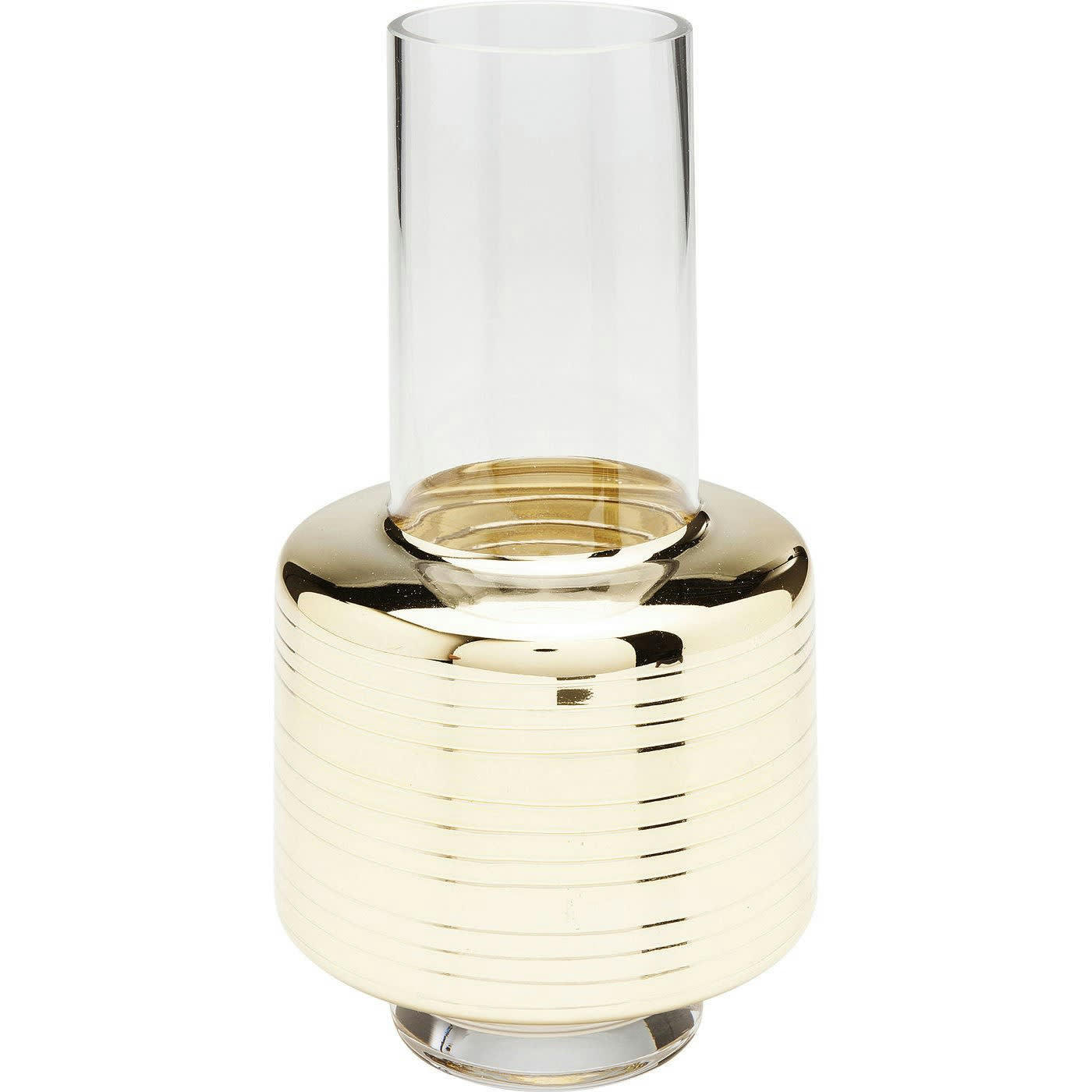 LA NOBLE - Vase en verre transparent et doré H27