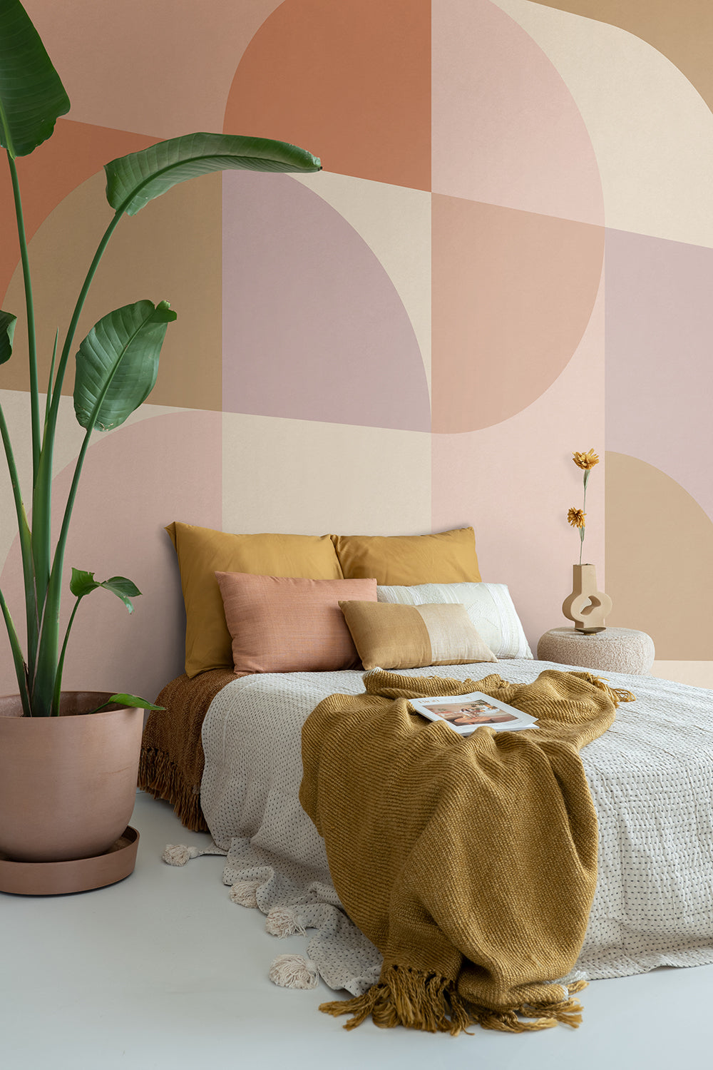 ESTAhome fotobehang cirkels in Bauhaus stijl roze 250 x 279 cm 159367