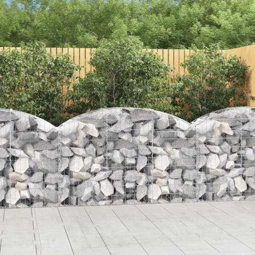 NNEVL Arched Gabion Basket 150x50x80/100 cm Galvanised Iron