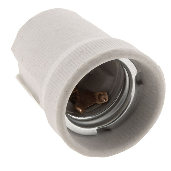Lot de 4 douilles E27 porcelaine à vis - Blanc - Zenitech