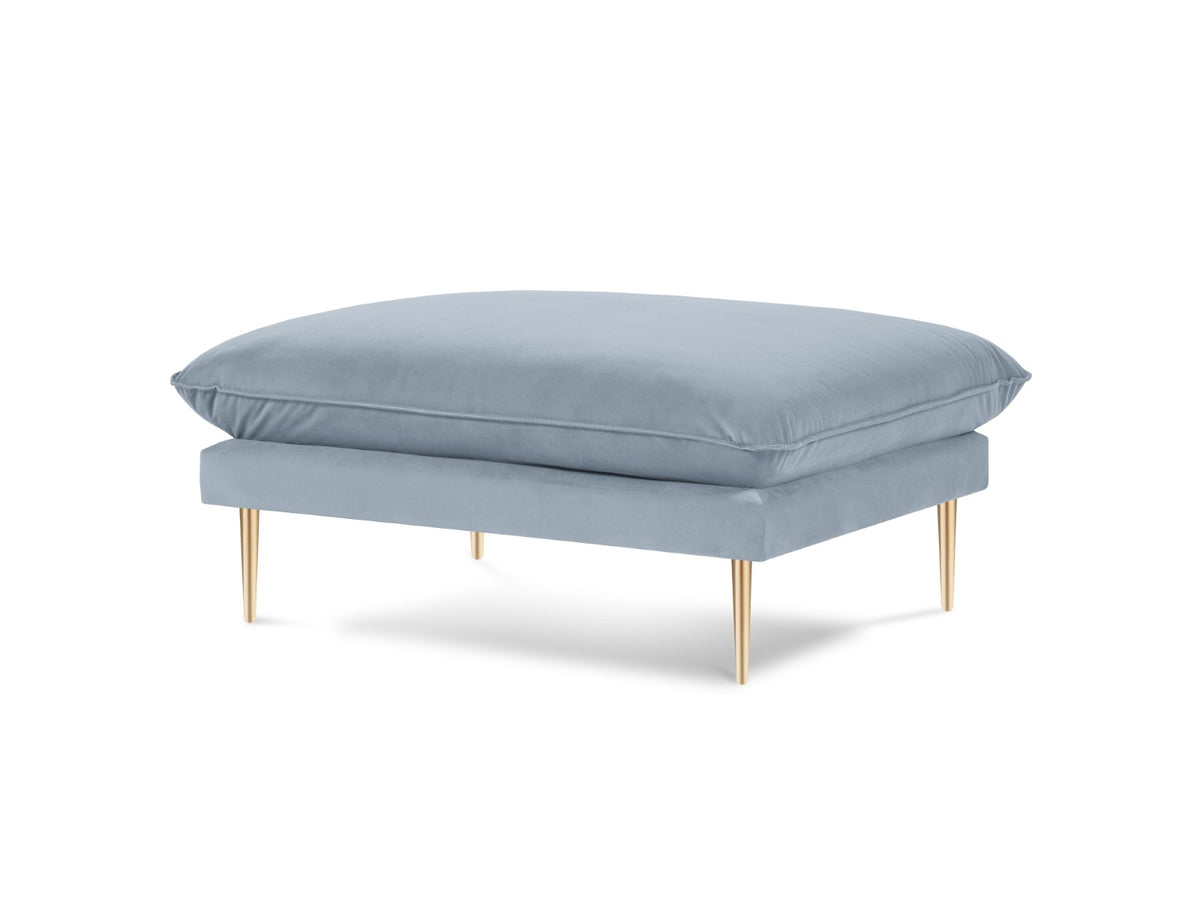 Cosmopolitan Design Poef Vienna flueel, lichtblauw - 73x93x43cm