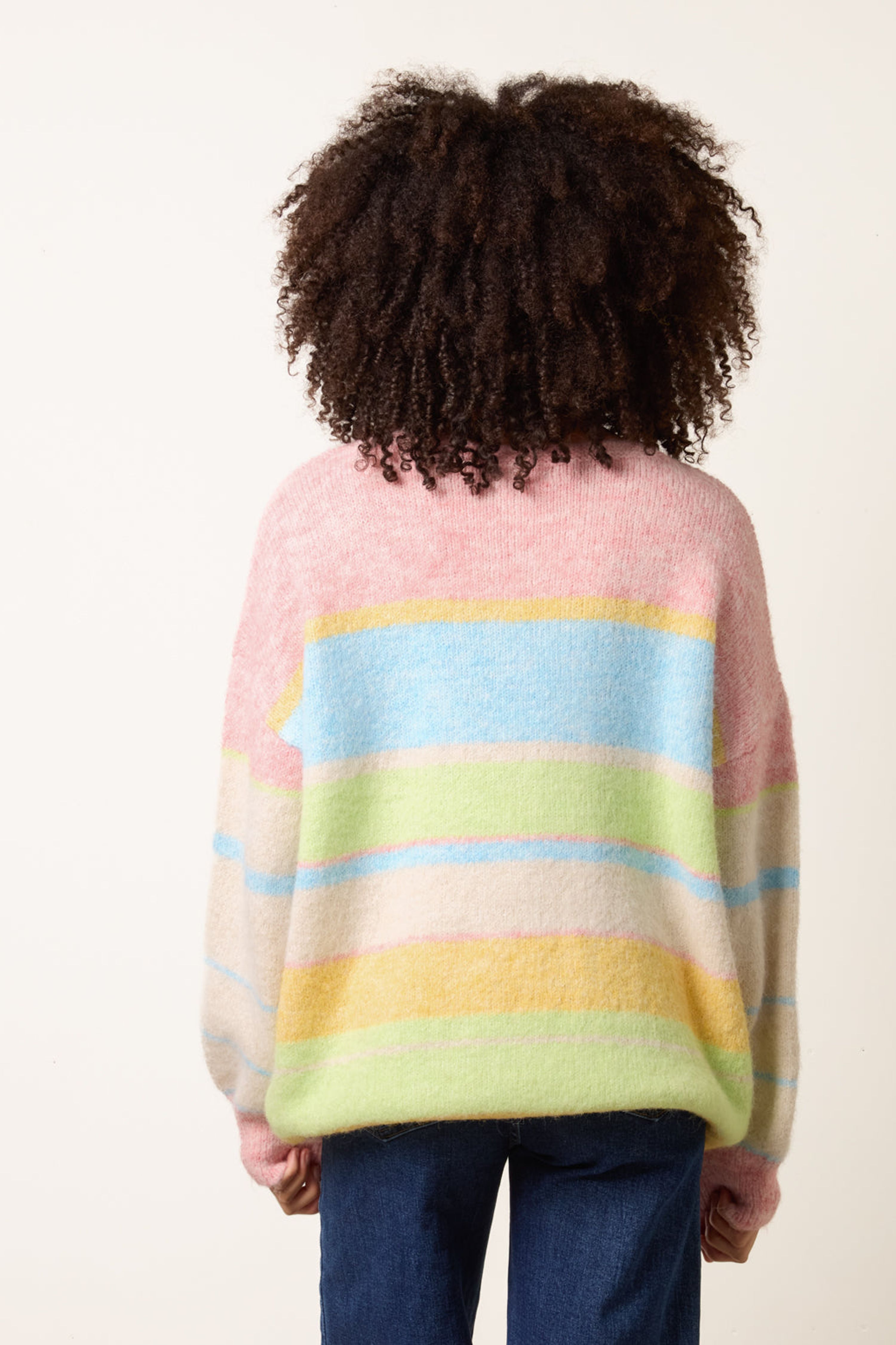 Blue Vanilla Multi Round Neck Stripe Jumper