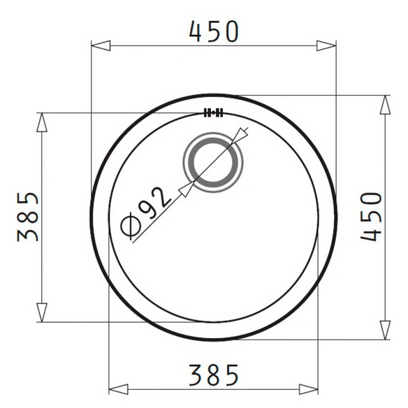 Edelstahlspüle »CR«, Edelstahl, ⌀ 45 cm