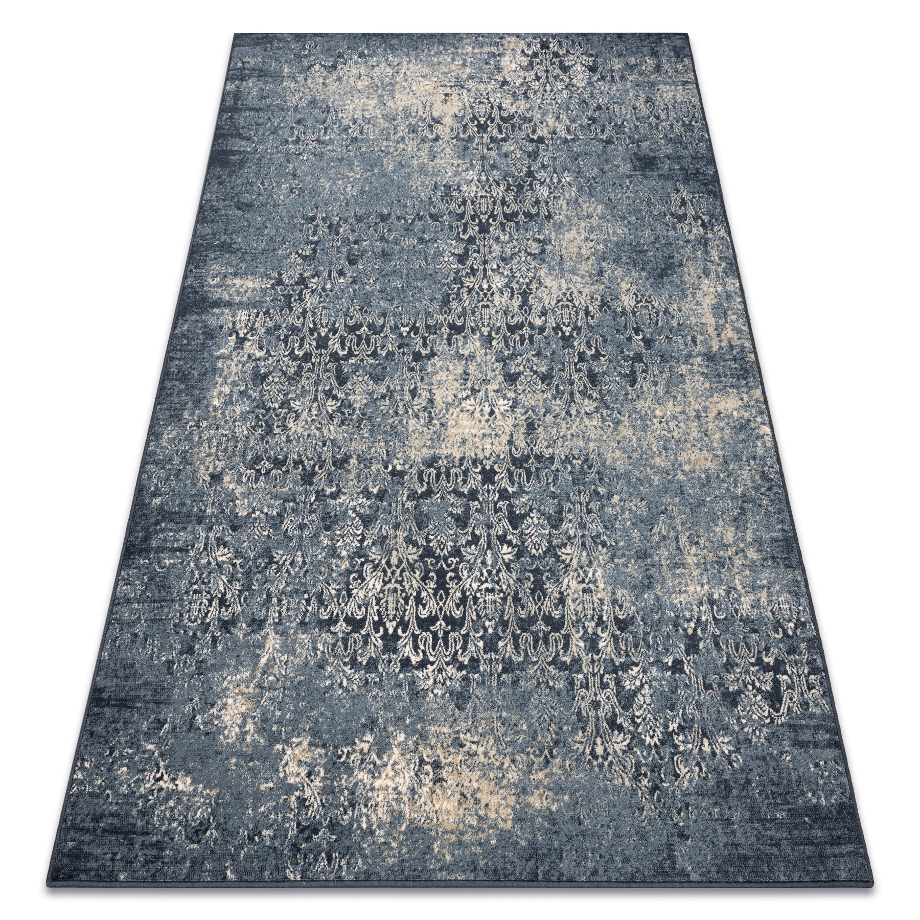 Dywan wełniany NAIN Przecierany vintage 7010/50911 granat / 80x150 cm
