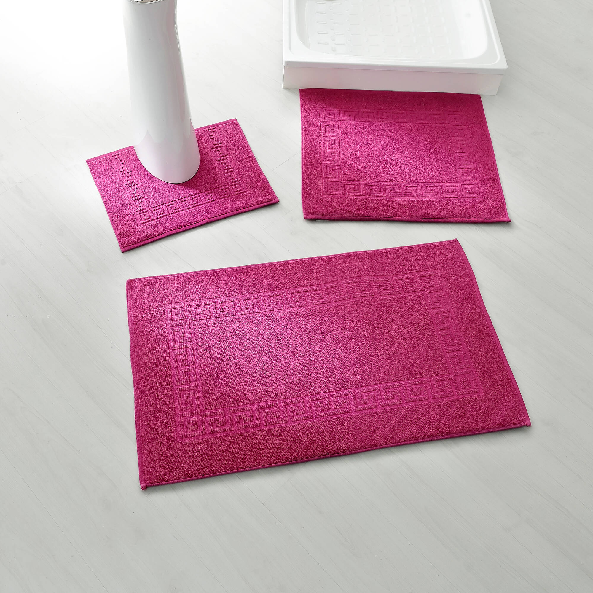 Tapis de bain éponge liteau motif frise grecque