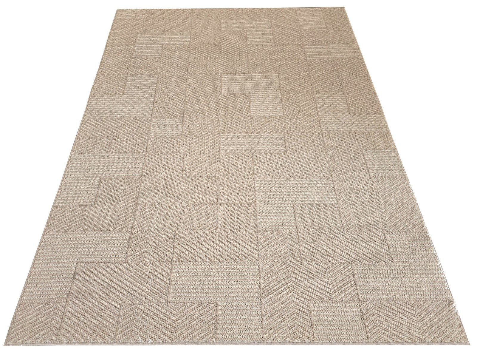 Dywan pętelkowy boucle Pure 002 beżowo-kremowy modny do salonu 080x150
