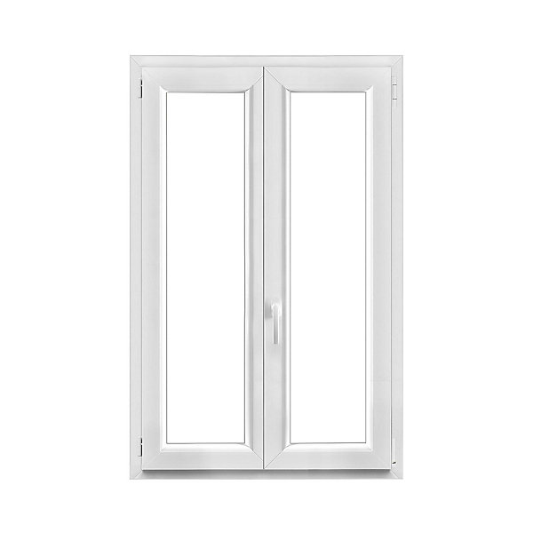 Fenêtre 2 vantaux oscillo-battante, tirant droit double vitrage GoodHome en PVC blanc l.95 x H.138 cm