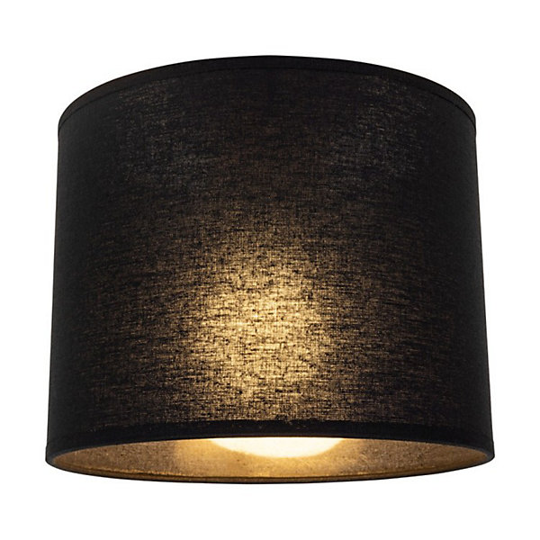 Abat-jour cylindrique E27 H25 Coton Noir