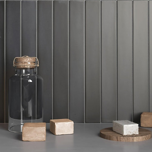 Faience Effet Zellige Noir MASSIMO Black 5x40cm - Les Carreaux de Jean