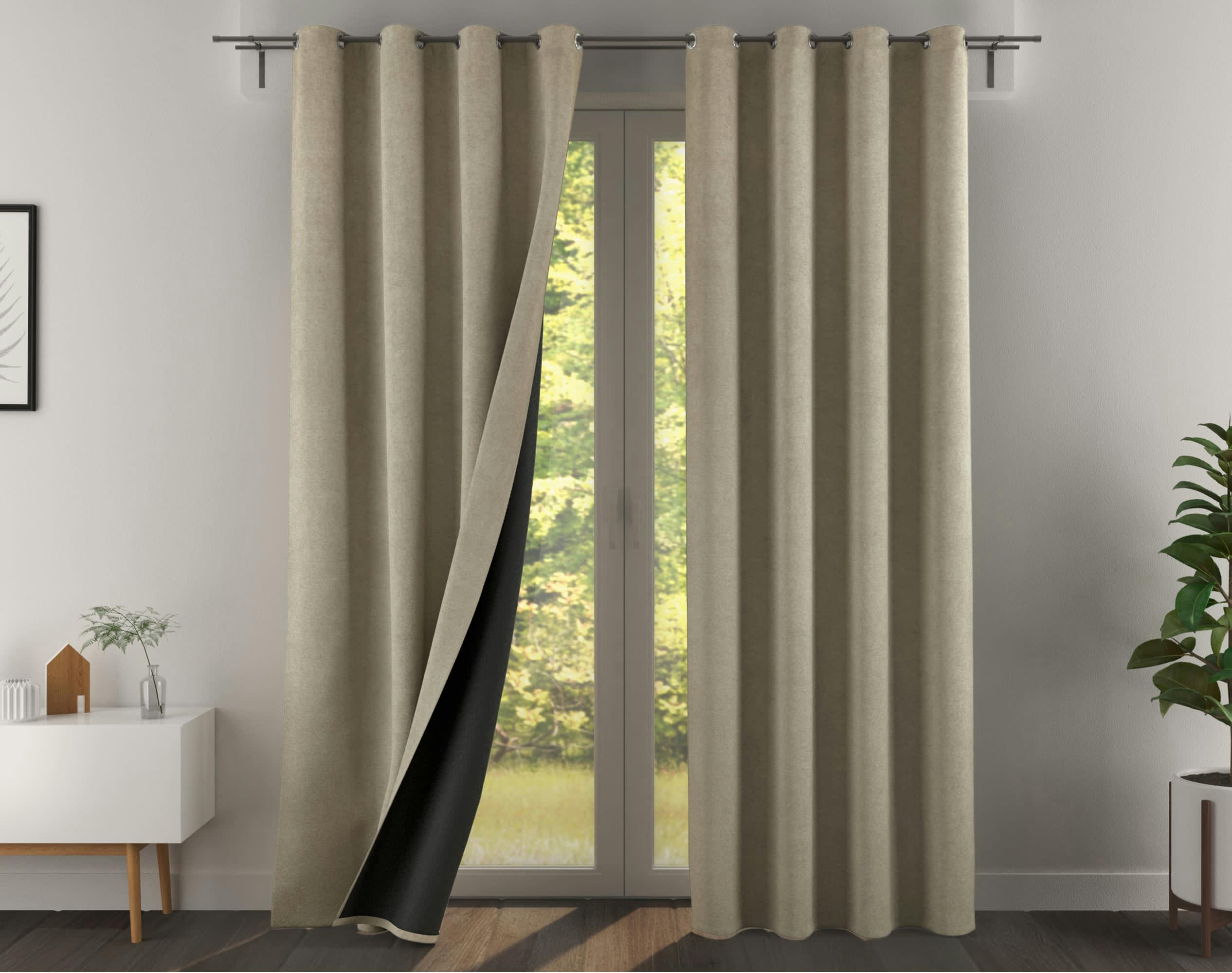 ALASKA - Rideau à l'unité monté sur œillet 140x260 en polyester gris