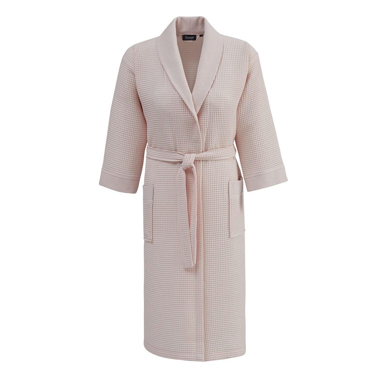 SPA - Peignoir long nid d'abeille col chale Petale L