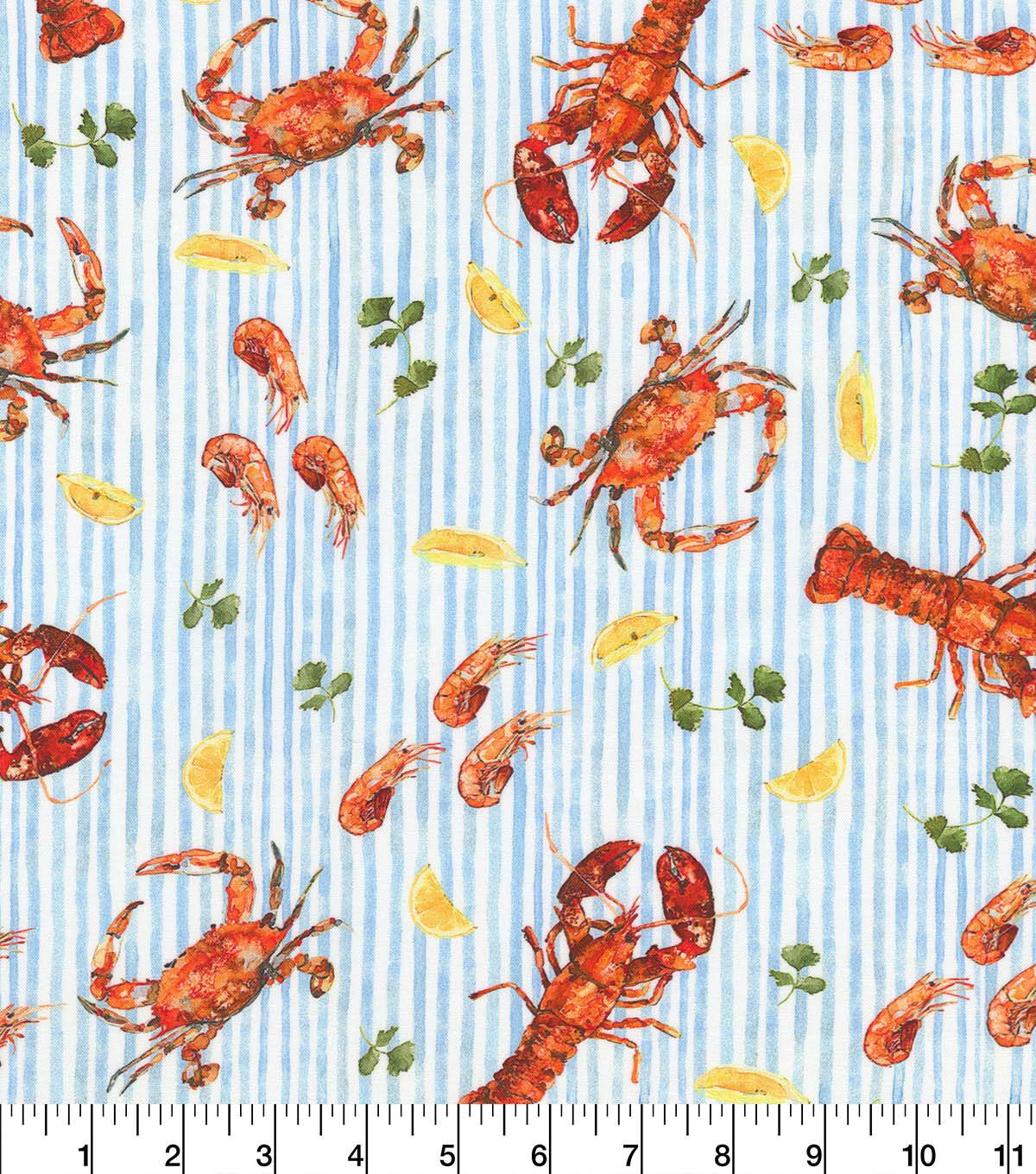 Robert Kaufman Seafood Platter Novelty Cotton Fabric