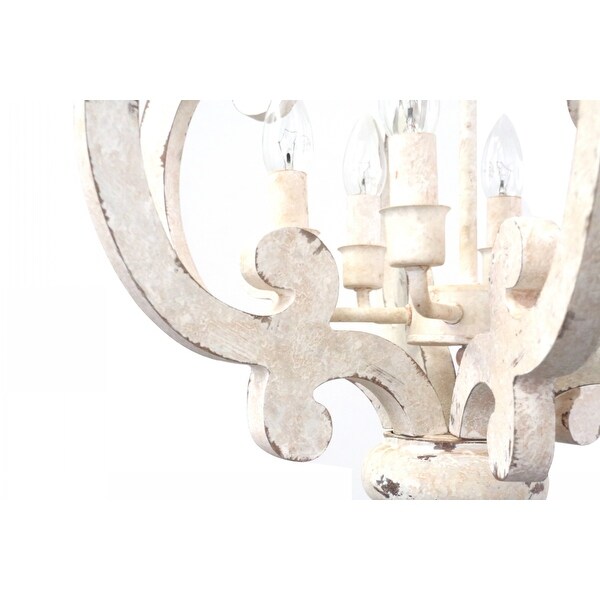 Bella Depot 6-Light Vintage Wood Lantern Chandelier Distressed Kitchen Pendant Lighting