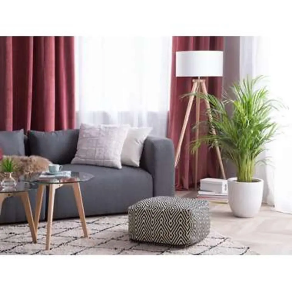 MUKKI - Poef - Zwart - 50 cm - Katoen