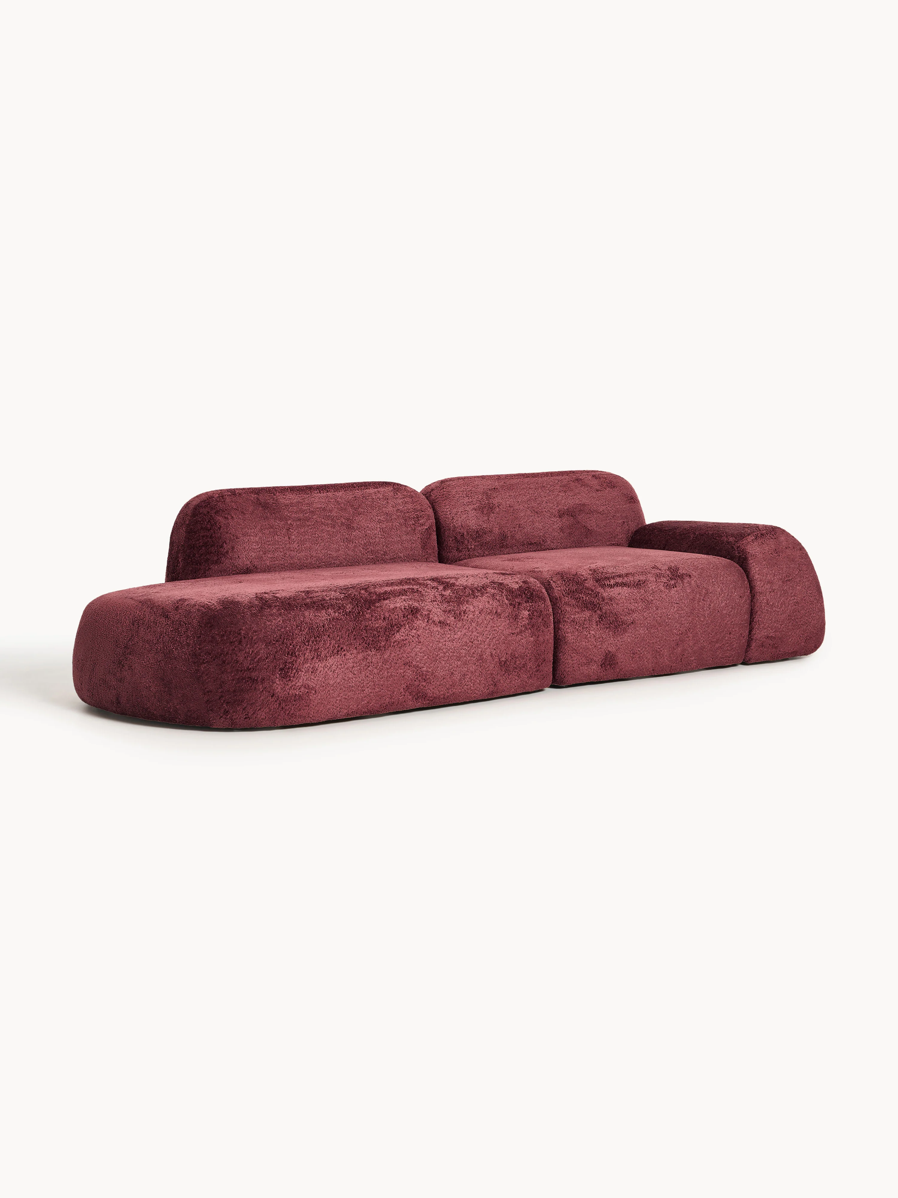 Modulare Chaise Wolke (3-Sitzer) aus Teddy-Bouclé