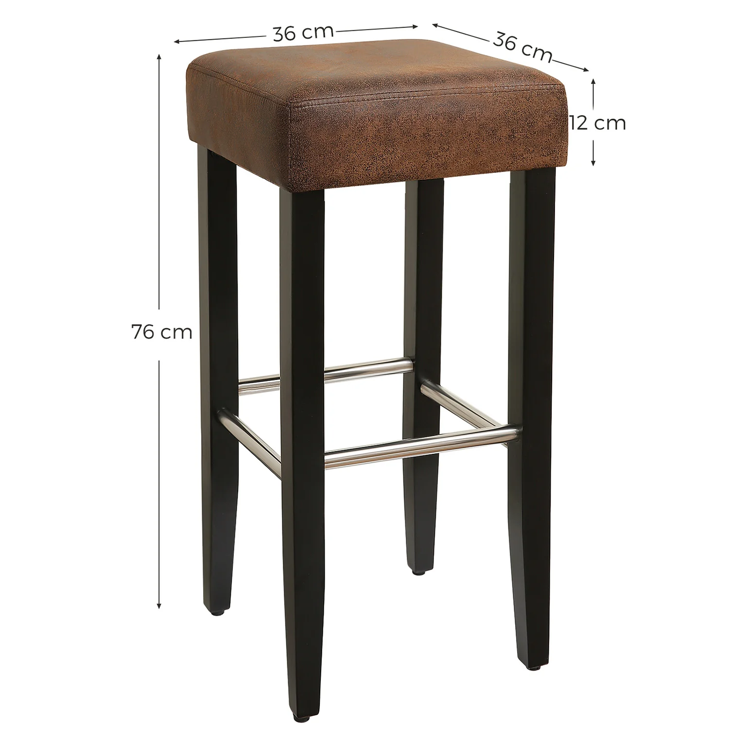 2 Tabourets effet vieilli marron