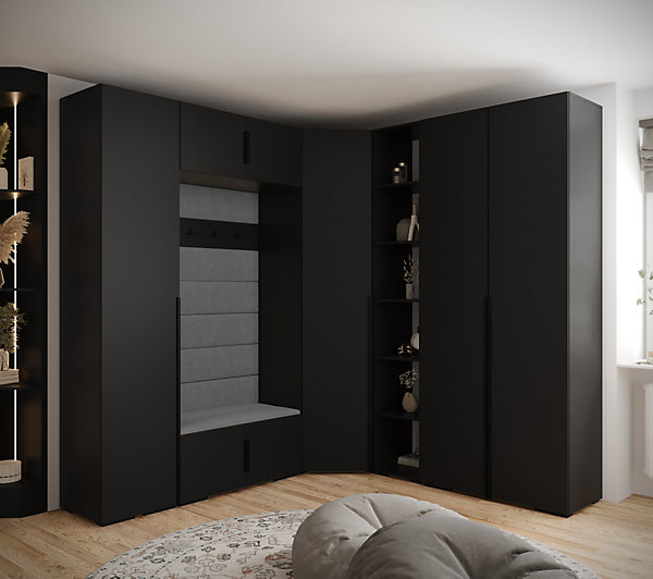 Garde-robe Inova 1 porte battante 236,7/232/47 4 Portes (noir)