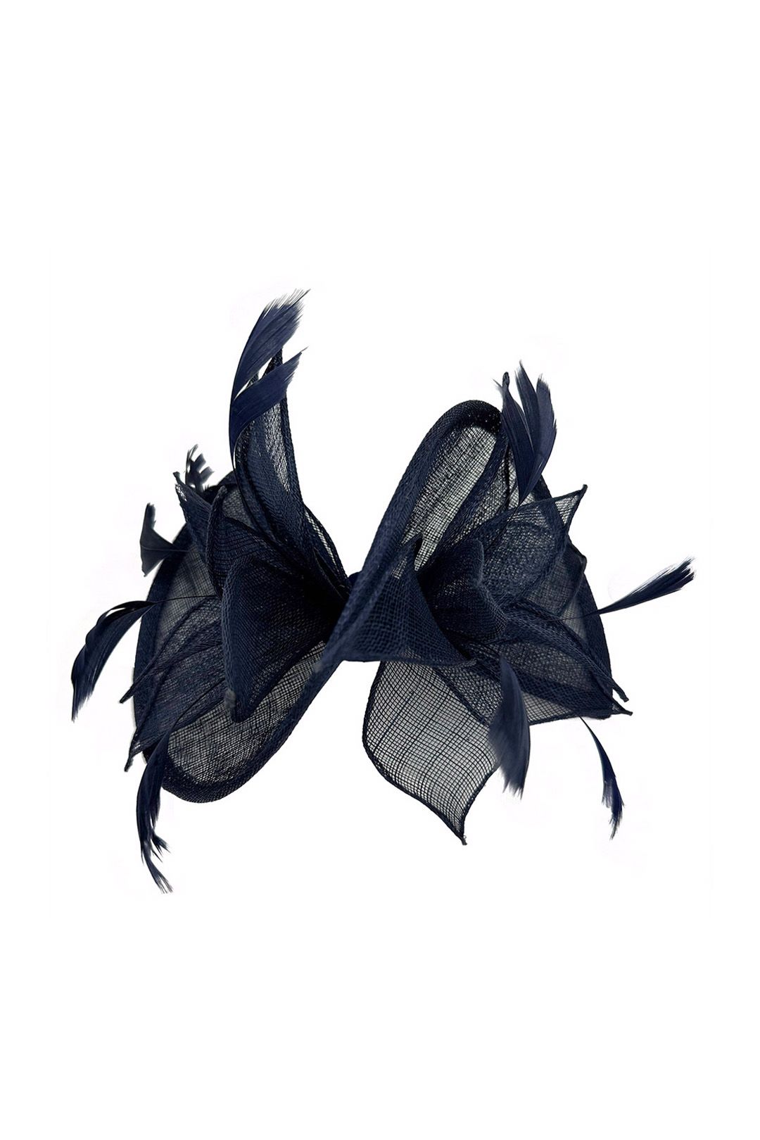 Vellin Statement Sinamay Bow Fascinator with Feather Detail