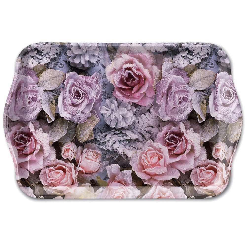 ROSES D'HIVER - Mini plateau rectangulaire 20,5x13,5cm