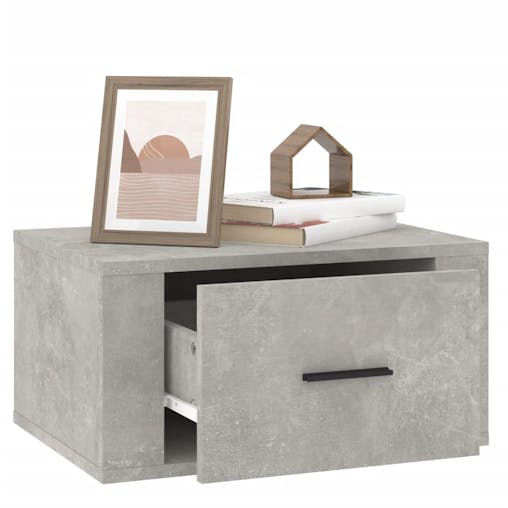 NNEVL Wall-mounted Bedside Cabinets 2 pcs Concrete Grey 50x36x25 cm