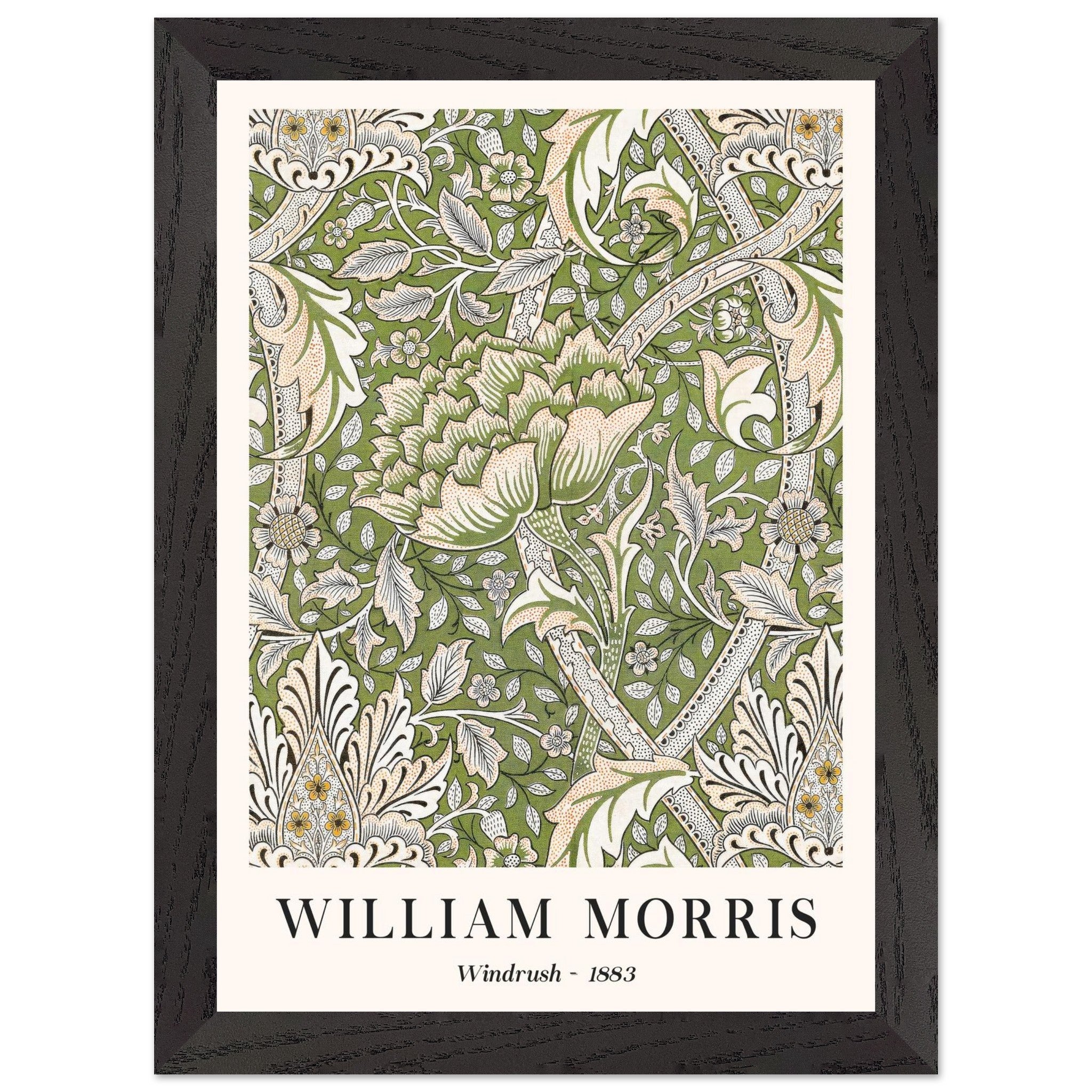 Artfulprints Poster met Lijst William Morris - Windrush 1883  - A4 21x29.7 cm - Groen